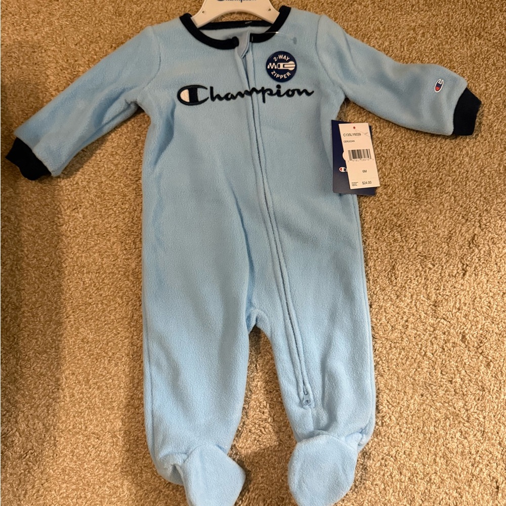 Champion Kids Light Blue Footie One Piece